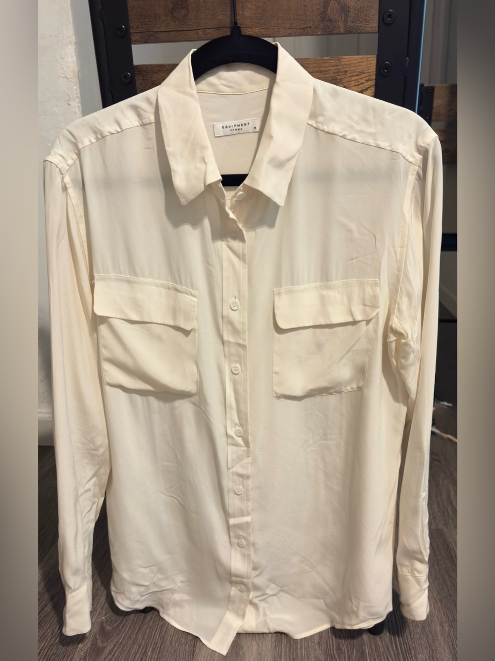 Equipment Cream Silk Women’s Long-Sleeve Button-Down Shirt